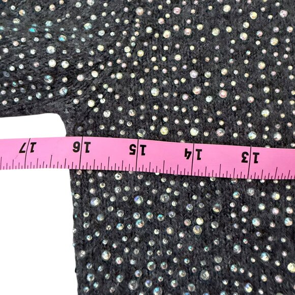 Zara FW18 Grey Beaded Short Sweater Size S crystals rhinestones - Picture 10 of 10